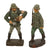 Original German WWII Era Lineol & Elastolin Toy Soldiers with Artillery Piece - Lot of 11 - Machine Gunners & Medics Original Items
