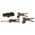 Original German WWII Era Lineol & Elastolin Toy Soldiers with Artillery Piece - Lot of 13 - Machine Gunners and Soldiers Original Items