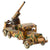 Original German Pre-WWII O&M Haußer Tinplate Litho Wehrmacht Artillery Truck Model Toy with Adjustable Gun Original Items