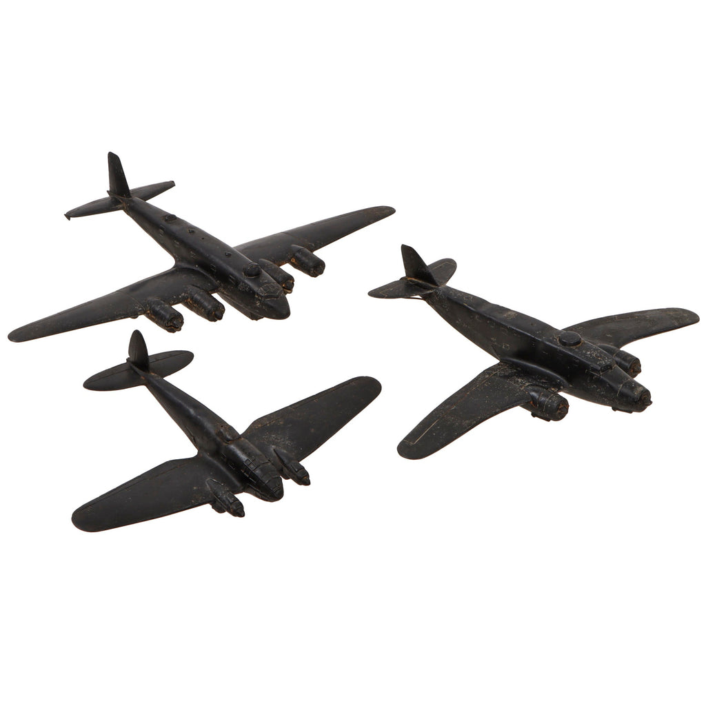 Original U.S. WWII Italian German Heinkel 111 Focke Wolf 200K Savoia-Marchetti 82 Trainer Recognition Model Airplane Lot by Cruver - Dated 1942 Original Items