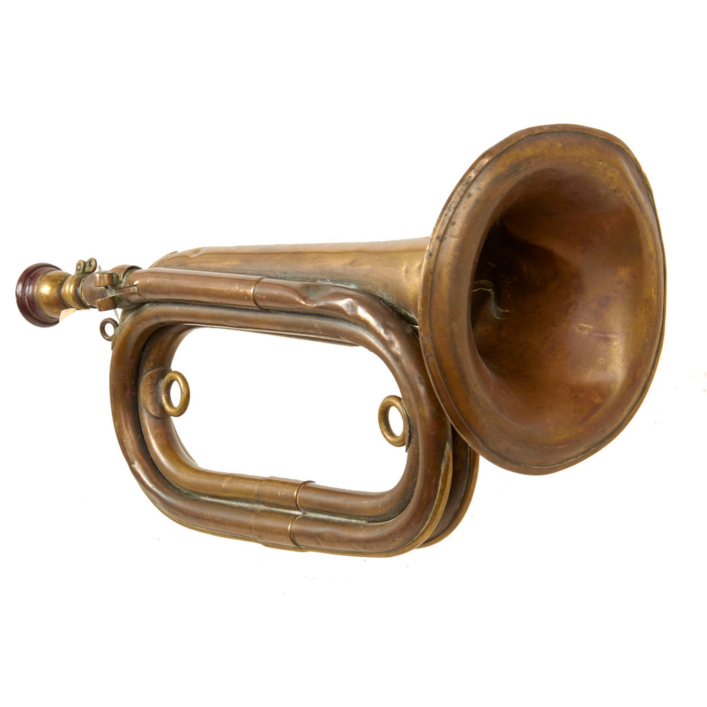 Original WWII Imperial Japanese Military Brass Bugle with Marked Bakelite Mouthpiece Original Items