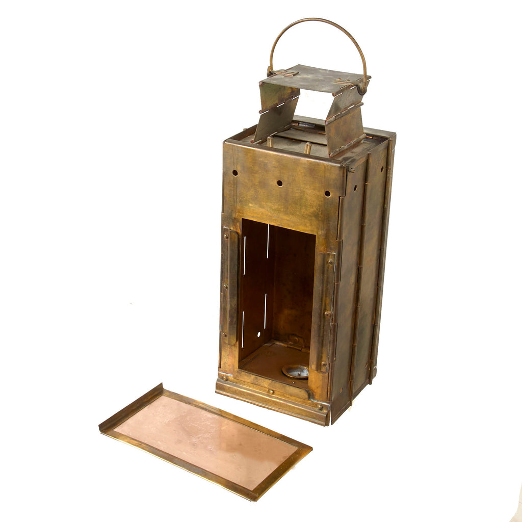 Original Imperial German Pre-WWI Folding Brass Candle Lantern by R.A. Original Items