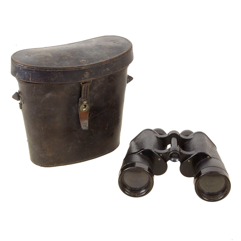 Original German WWII Carl Zeiss Jena D.F. 7x50 Doppelfernrohr Binoculars with Leather Case - Possibly Captured by British 11th SAS Special Air Service Battalion Original Items