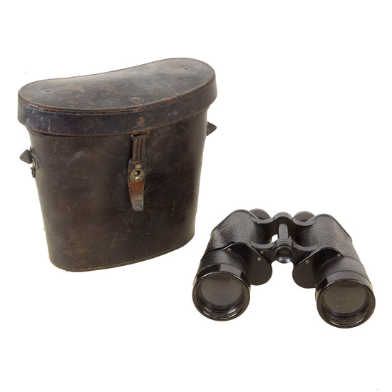 Original German WWII Carl Zeiss Jena D.F. 7x50 Doppelfernrohr Binoculars with Leather Case - Possibly Captured by British 11th SAS Special Air Service Battalion Original Items