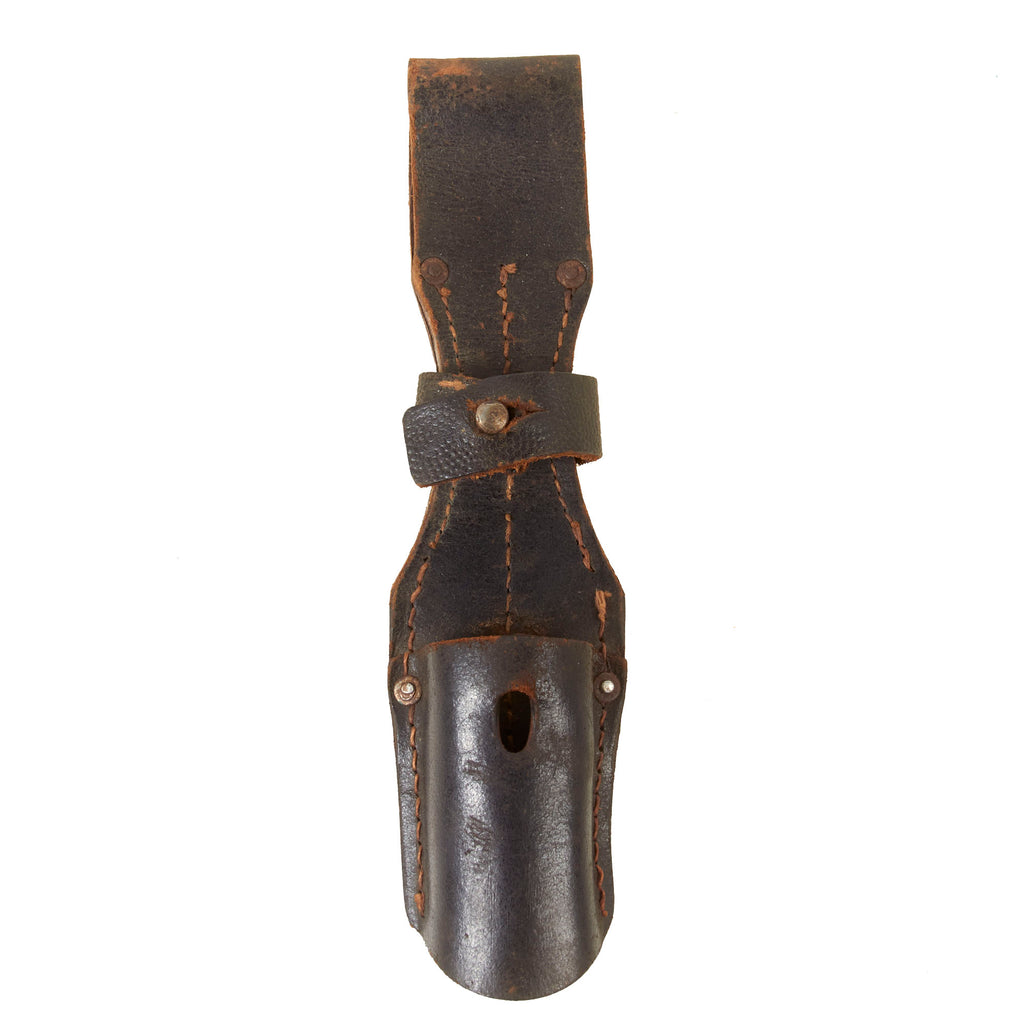 Original German WWII Leather Mounted Pattern Bayonet Frog with Securing Loop and RBNr. Markings Original Items