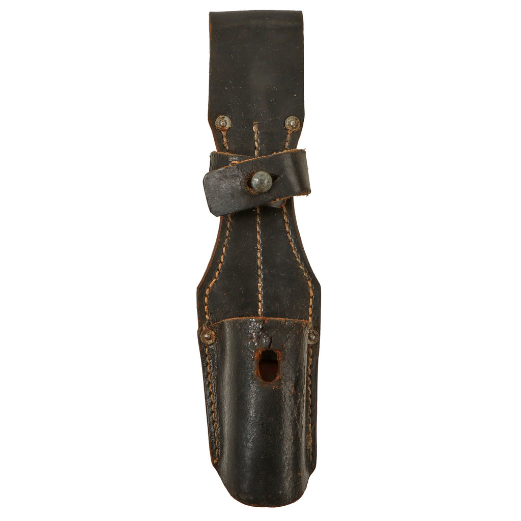 Original German WWII Leather Mounted Pattern Bayonet Frog with Securing Loop and RBNr. Markings - Dated 1943 Original Items