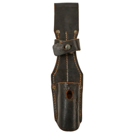 Original German WWII Leather Mounted Pattern Bayonet Frog with Securing Loop and RBNr. Markings - Dated 1943
