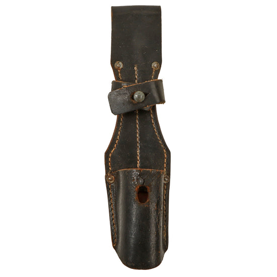 Original German WWII Leather Mounted Pattern Bayonet Frog with Securing Loop and RBNr. Markings - Dated 1943 Original Items