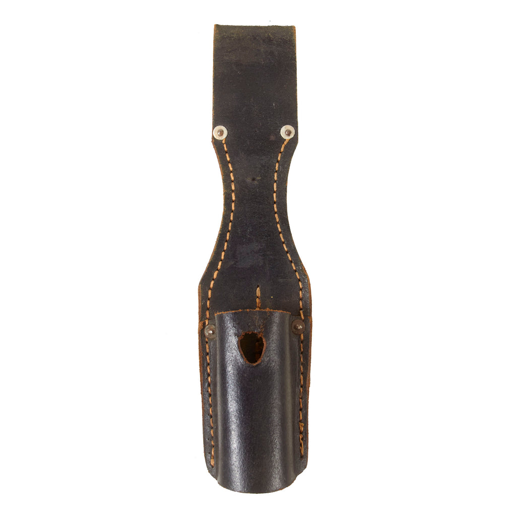 Original German WWII Leather Dismounted Pattern Bayonet Frog by Carl Hepting and Co. in Stuttgart - Dated 1943 Original Items