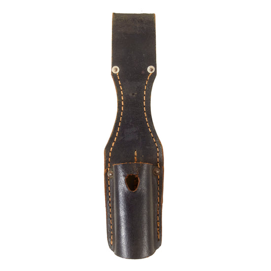 Original German WWII Leather Dismounted Pattern Bayonet Frog by Carl Hepting and Co. in Stuttgart - Dated 1943 Original Items