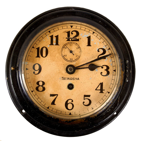 Original WWII Imperial Japanese Navy Ship’s Clock by Seikosha of Tokyo - Non-Functional Original Items