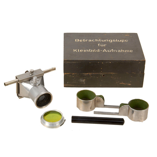 Original German WWII Betrachtungslupe für Kleinbild-Aufnahmen Negative Viewer by Eleitz of Wetzlar in Original Case Original Items