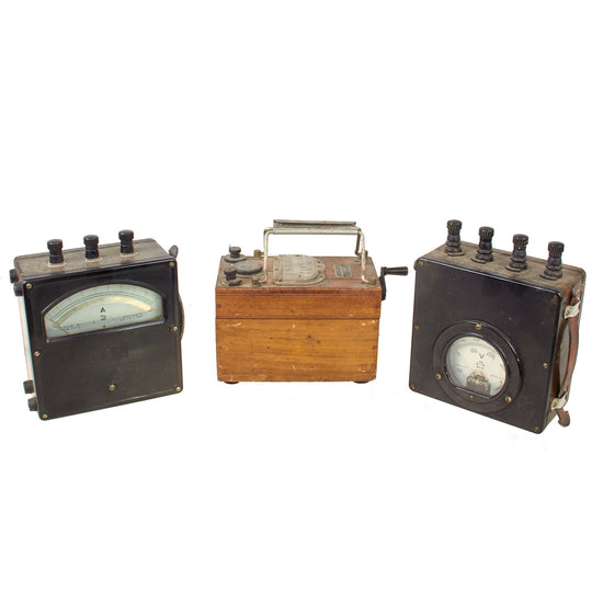 Original Imperial Japanese WWII Lot of Voltage Meters Dated 1941 and 1942 - Three Total Original Items