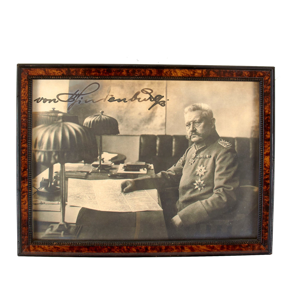 Original Imperial German WWI Framed Signed Photo of Paul von Hindenburg - 6 ¾ x 9 ⅛” Original Items