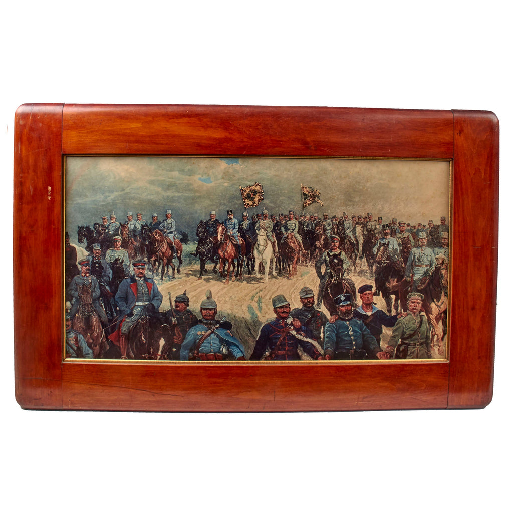 Original Austro-Hungarian WWI Framed Print of Franz Josef & German Kaiser Wilhelm II at the Front by Brüder Nedomansky of Wien - 23 ½ x 36 ½” Original Items