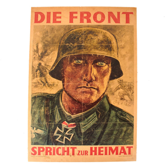 Original German WWII "The Front Calls to the Homeland" Propaganda Poster on Rigid Poster Board - 21 1/4" x 33 1/4" Original Items