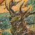 Original German Pre WWII Company Shooting Competition Wooden Target with Stag Illustration - 19 3/4" Wide Original Items