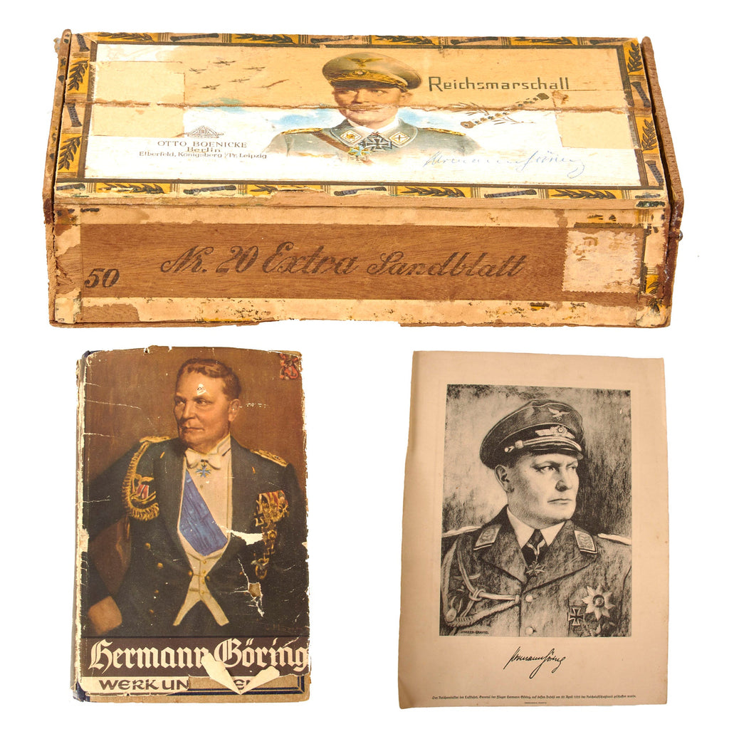 DRAFT Original German WWII Framed 3" x 5" Emmy Göring Signed Photograph of Reichsmarschall Hermann Göring with Herself and Daughter - 13 3/8" x 10 1/4" (Copy) Original Items
