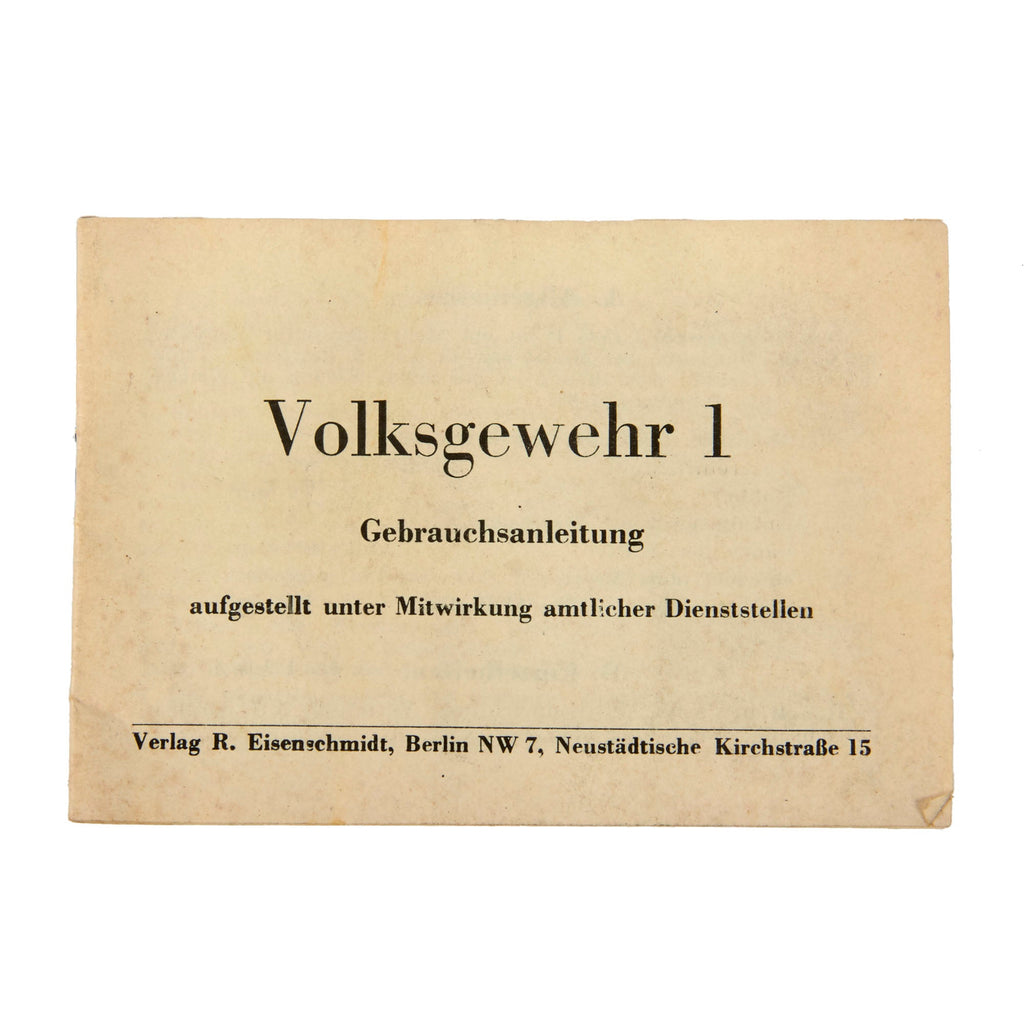 Original German WWII Volksgewehr 1 People’s Rifle Manual - Very Rare Original Items