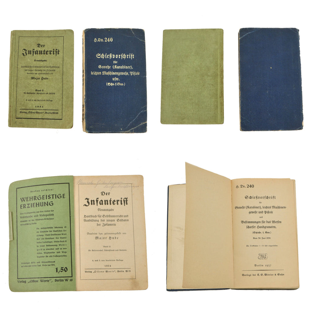 Original German Pre WWII Heer Army Infantry Book Set - The Infantryman Handbook and H.Dv. 240 Field Shooting Manual Original Items