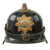 Original German Pre-WWII Unusual Early Commercial M34 Square Dip Police Helmet with State Wappen & Cockade - Double Erel Markings on Sweatband Original Items