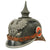 Original Imperial German WWI Prussian Unit-Marked EM/NCO Infantry M1915 Pickelhaube Spiked Helmet Dated 1916 with Rare Large Cockades & Broken Chinstrap - Reserve-Infanterie-Regiment Nr. 23 Howitzer Battery - Size 53 Original Items