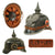 Original Imperial German WWI Prussian Unit-Marked EM/NCO Infantry M1915 Pickelhaube Spiked Helmet Dated 1916 with Rare Large Cockades & Broken Chinstrap - Reserve-Infanterie-Regiment Nr. 23 Howitzer Battery - Size 53 Original Items