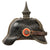 Original Imperial German WWI Unit-Marked Prussian M1895 Line Infantry Pickelhaube Spiked Helmet Converted to M1915 Pickelhaube with Cockades & Chinstrap - Dated 1898 Original Items