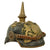 Original German WWI Bavarian M1886/1914 Infantry Officer Pickelhaube Spiked Helmet with Period-Replaced Liner & Incorrect Cockades Original Items