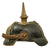 Original German WWI Bavarian M1886/1914 Infantry Officer Pickelhaube Spiked Helmet with Period-Replaced Liner & Incorrect Cockades Original Items