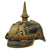 Original German WWI Bavarian M1886/1914 Infantry Officer Pickelhaube Spiked Helmet with Period-Replaced Liner & Incorrect Cockades Original Items