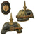 Original German WWI Bavarian M1886/1914 Infantry Officer Pickelhaube Spiked Helmet with Period-Replaced Liner & Incorrect Cockades Original Items