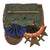 Original German WWII Medal Bar with War Merit Cross 2nd Class and RAD 4 Year Long Service Award - 2 Awards Original Items