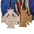 Original German WWI - WWII Medal Bar with Brunswick Merit Cross, City of Hamburg Hanseatic Cross, Hindenburg Cross & 25 Year Civil Service Medal - 5 Awards Original Items