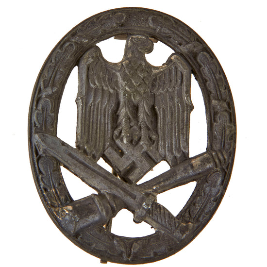 Original German WWII Silver Grade General Assault Badge by F. W. Assmann & Söhne of Lüdenscheid Original Items