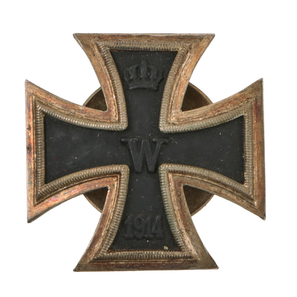 Original Imperial German WWI Prussian Vaulted Iron Cross First Class 1914 with Bras Screw Back - EKI Original Items