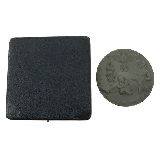 Original German WWII Cased 1939 11th Nuremberg Rally Combat Games Second Place Table Medal by C. Poellath Original Items