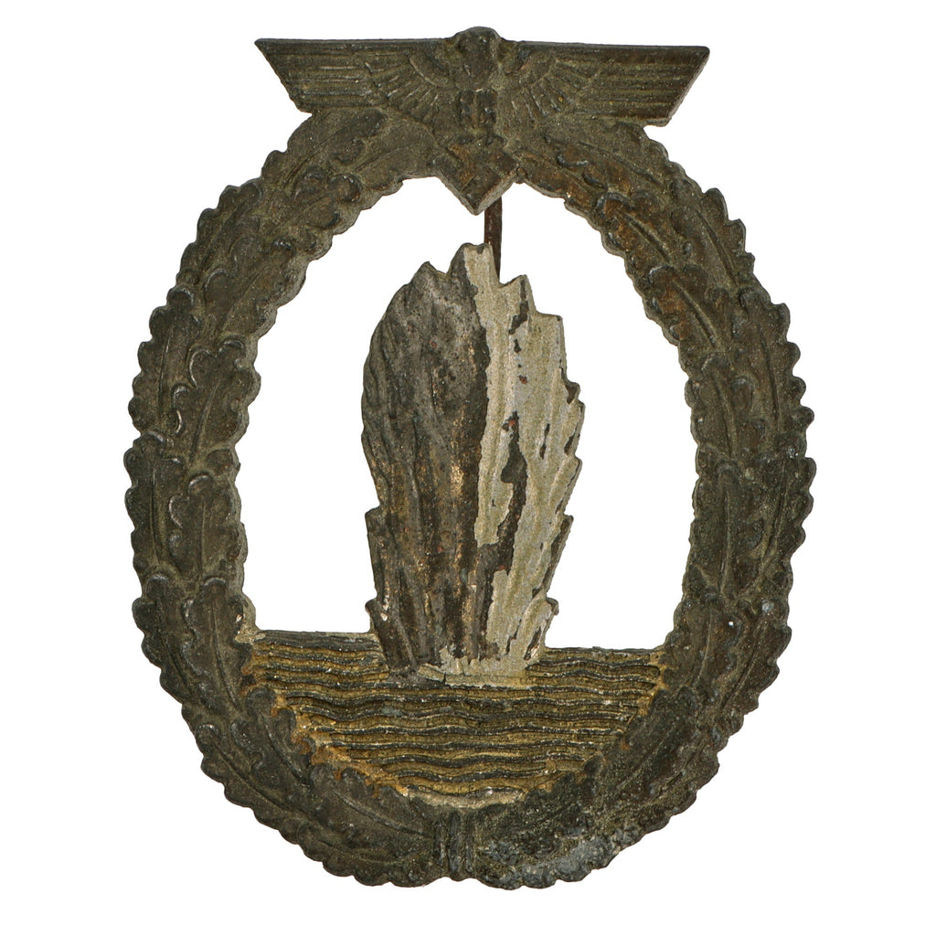 Original German WWII Kriegsmarine Minesweeper War Badge - Unmarked Original Items