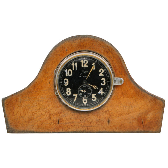 Original German WWII Luftwaffe 1939-Dated Radio Operator’s Clock by Junghans in Period Souvenir Stand - Functional - Fl. 25591 Original Items