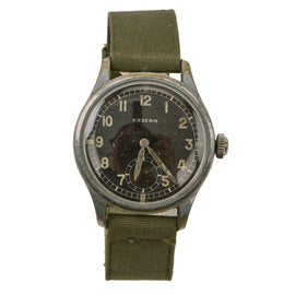 Original German WWII Luftwaffe D Wrist Watch by Siegerin Serial D 2878399 - Non-Functional & Missing Seconds Hand