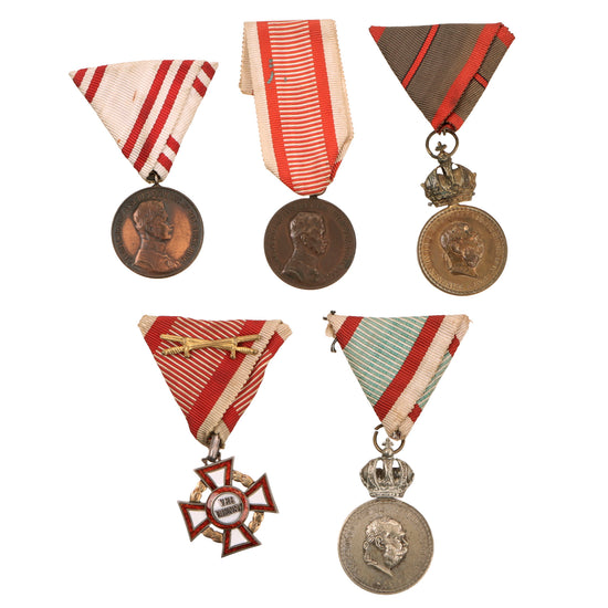Original Austro-Hungarian WWI & WWII Era Medal Lot - Five Medals Total