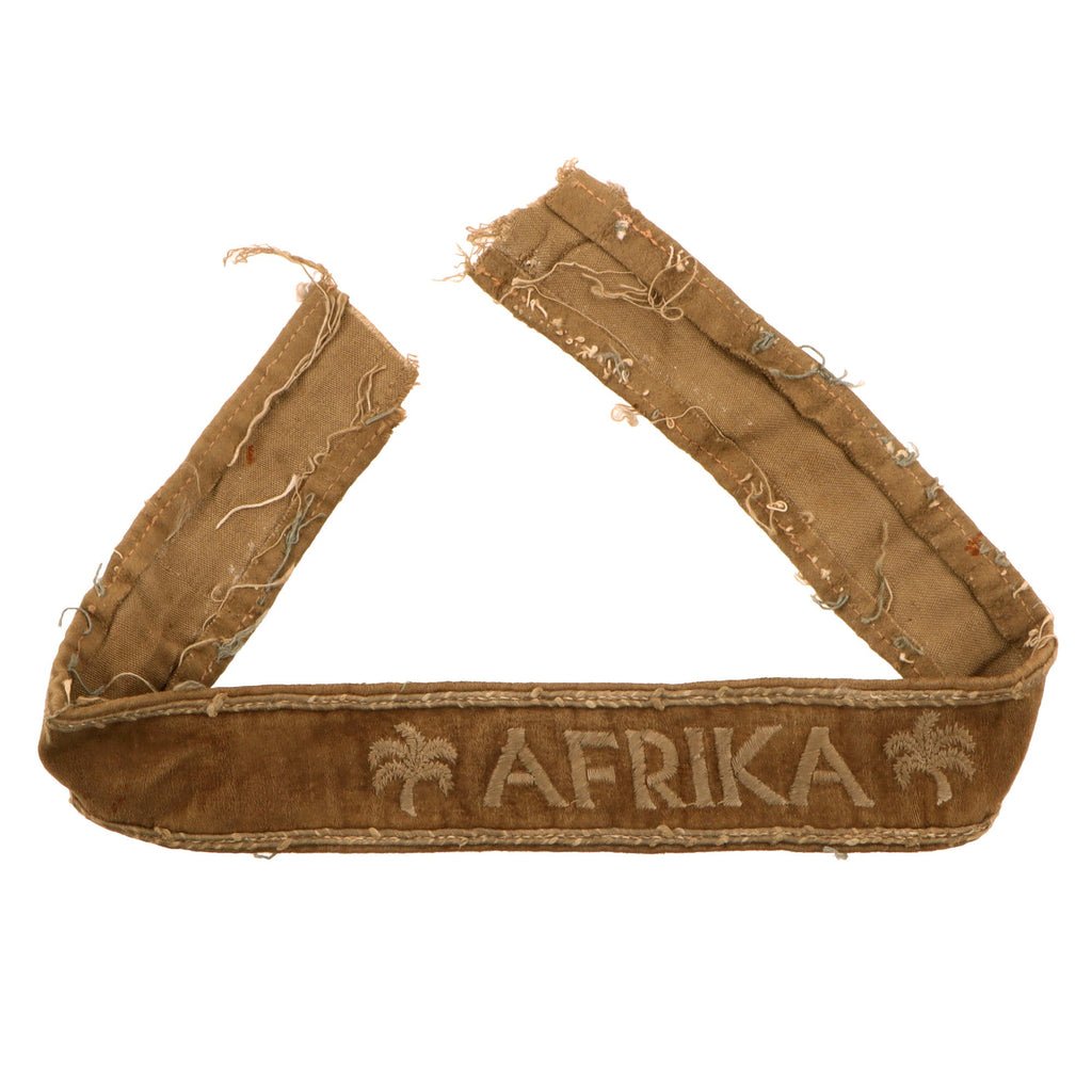Original German WWII Deutsches Afrikakorps DAK 1943 Campaign Award Cuff Title - AFRIKA - Uniform Removed Original Items