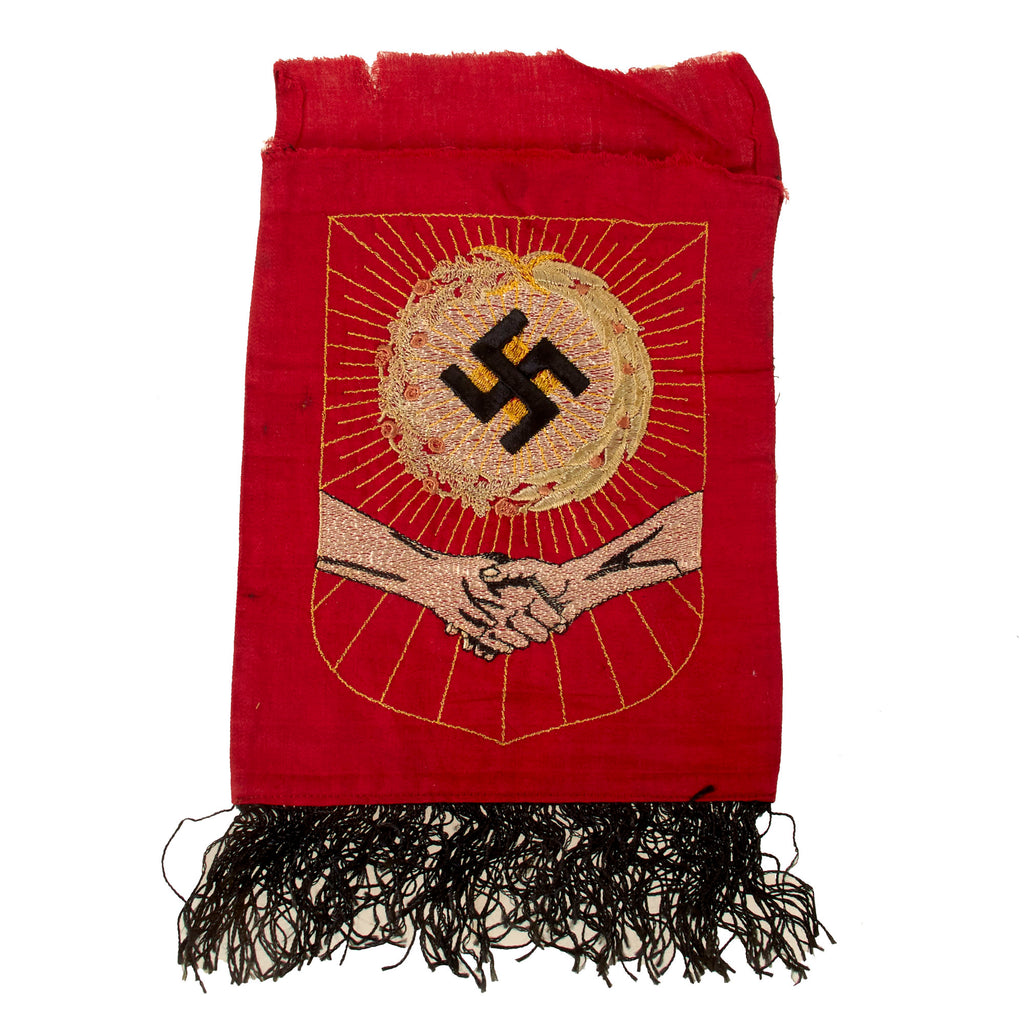 DRAFT Original German WWII NSDAP Small Double Sided National Political Flag by Arfelstedt & Hornung - 19" x 31 1/2" (Copy) Original Items