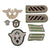 Original German WWII Police Metal and Cloth Insignia Grouping with Shoulder Boards, Collar Tabs, Police Arm Patch, and More - 8 Items