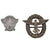 Original German WWII Police Metal and Cloth Insignia Grouping with Shoulder Boards, Collar Tabs, Police Arm Patch, and More - 8 Items