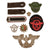 Original German WWII Police Metal and Cloth Insignia Grouping with Two Police Arm Patches and More - 9 Items Original Items