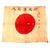 Original Japanese WWII Temple-Stamped Hand-Painted Silk Good Luck Flag with Signatures - 27 ½ x 32” Original Items