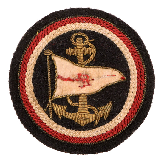Original German Pre WWII Rare DSV Deutscher Segler-Verband National Sailing Association Embroidered Blazer Patch - Circa 1935