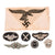 Original German WWII Luftwaffe Air Force Fabric and Metal Insignia Grouping - 7 Items Original Items