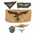 Original German WWII Luftwaffe Air Force Fabric and Metal Insignia Grouping - 7 Items Original Items